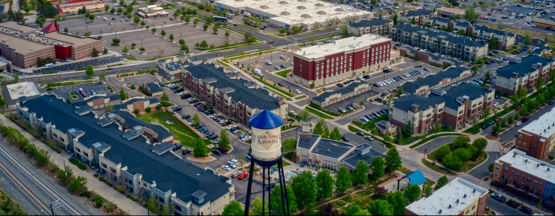 Aerial view of Water Tower Flats